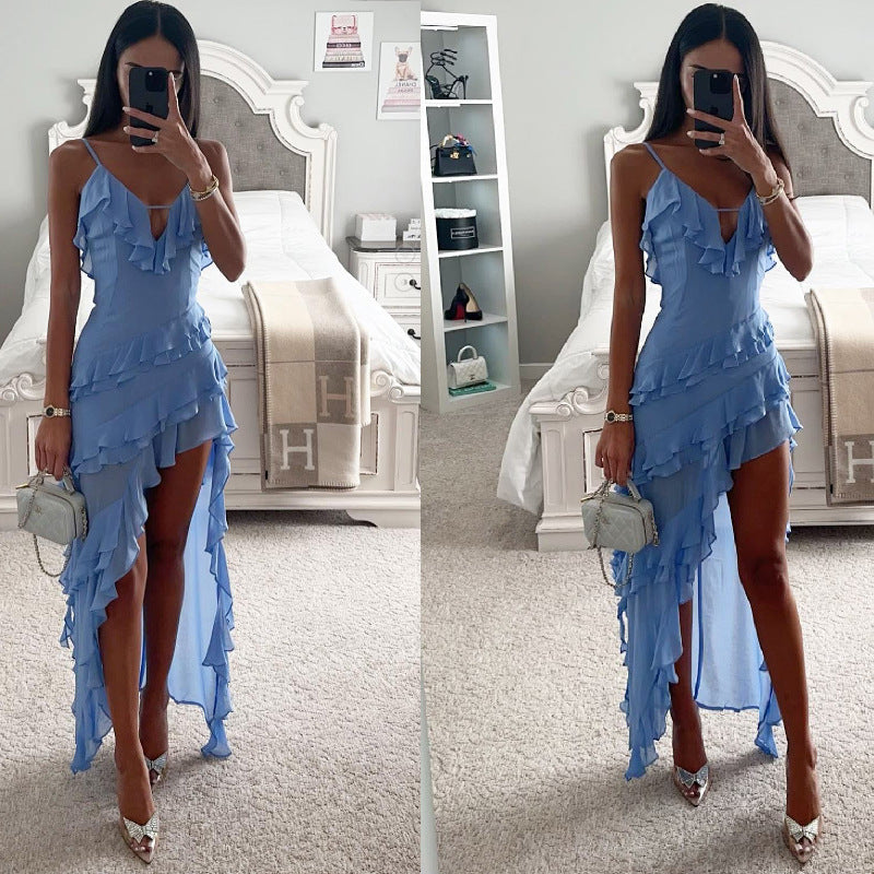 Sonny™ | Unregelmäßiges einfarbiges Kleid mit Schleife