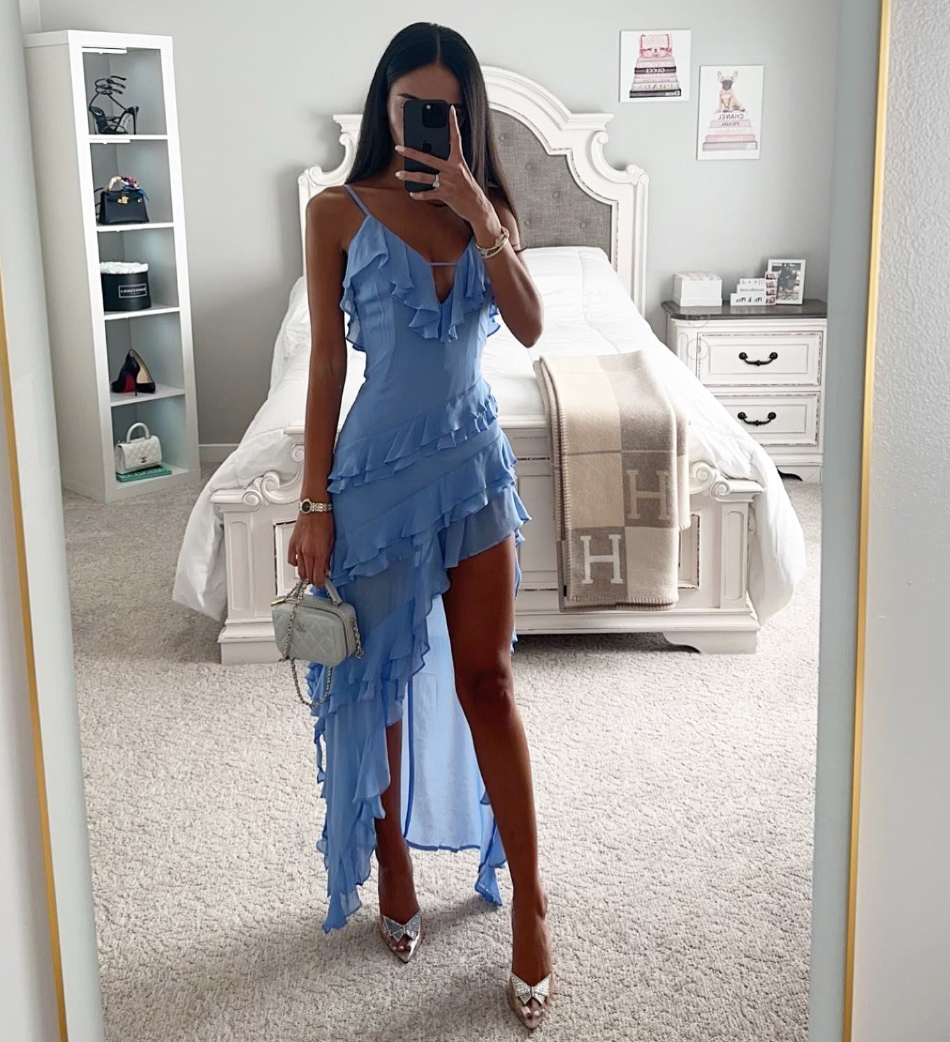 Sonny™ | Unregelmäßiges einfarbiges Kleid mit Schleife